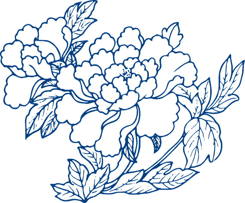 中式传统青花瓷花纹纹样图案
