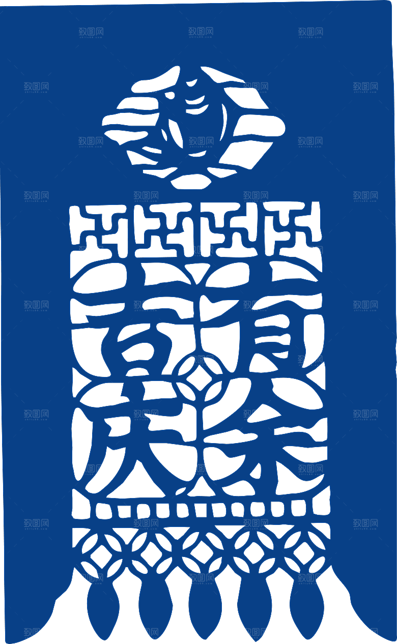 中式传统青花瓷花纹纹样图案