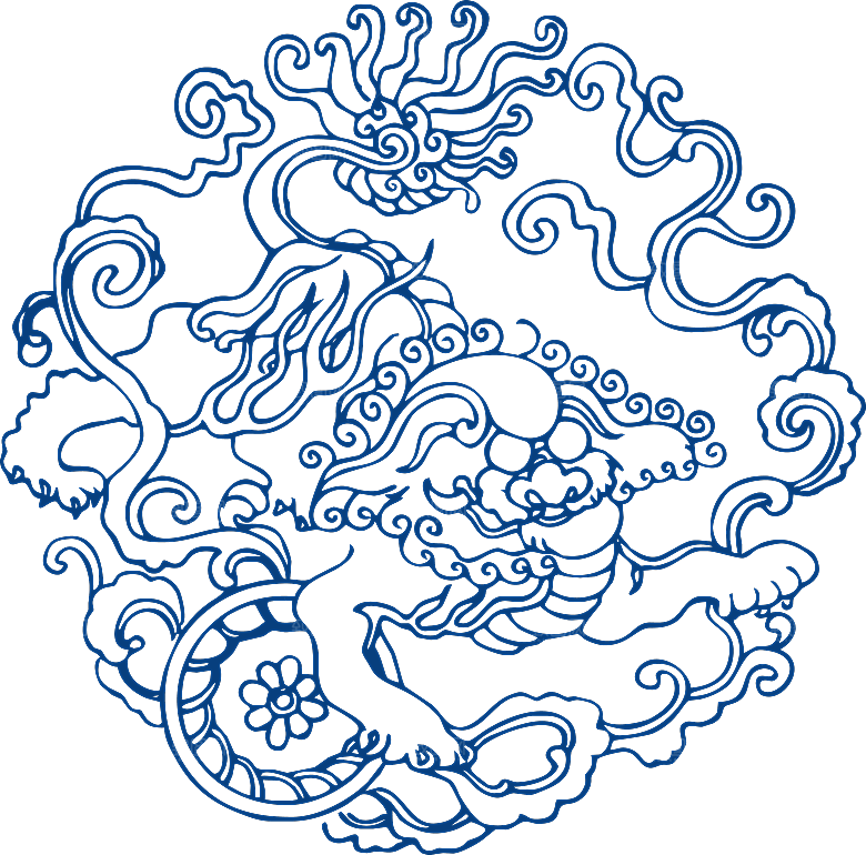中式传统青花瓷花纹纹样图案