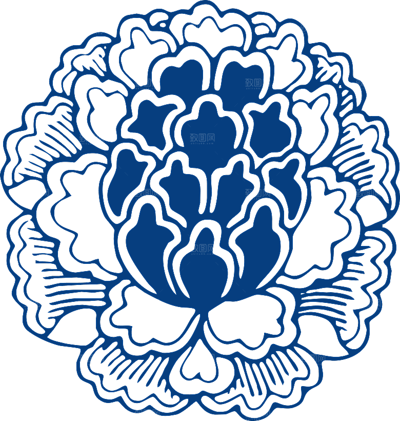 中式传统青花瓷花纹纹样图案