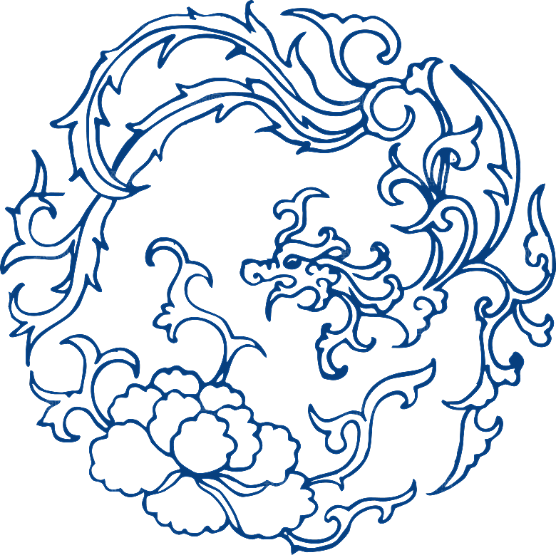 中式传统青花瓷花纹纹样图案