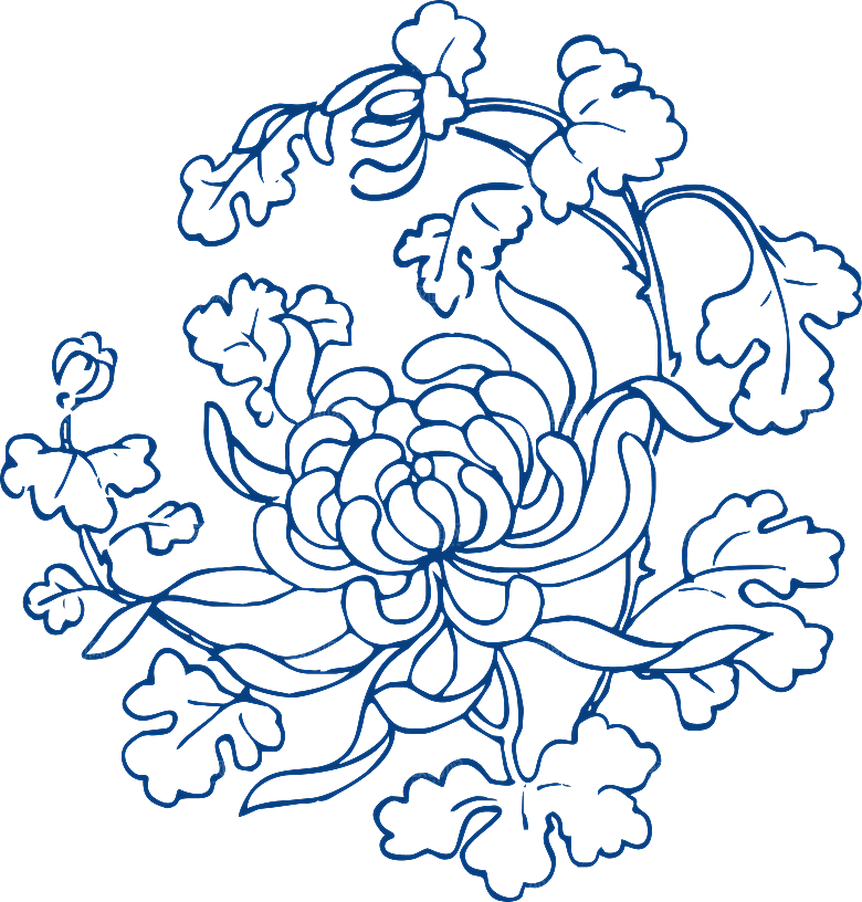 中式传统青花瓷花纹纹样图案