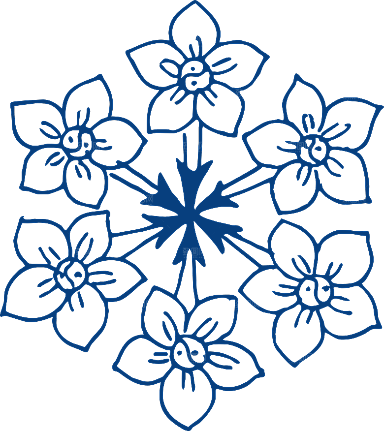 中式传统青花瓷花纹纹样图案