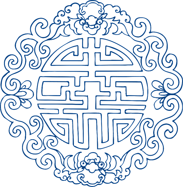 中式传统青花瓷花纹纹样图案