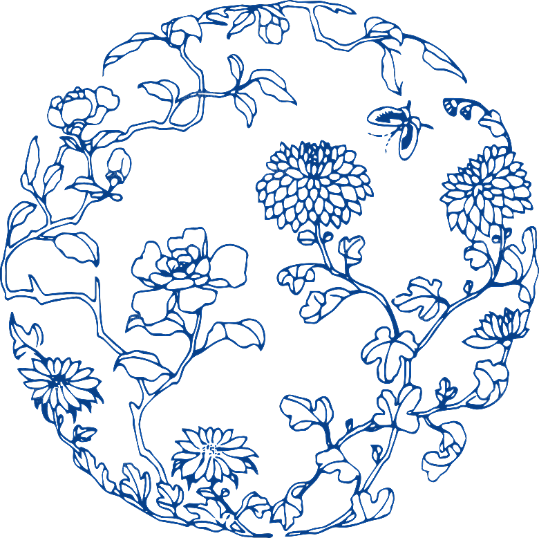 中式传统青花瓷花纹纹样图案