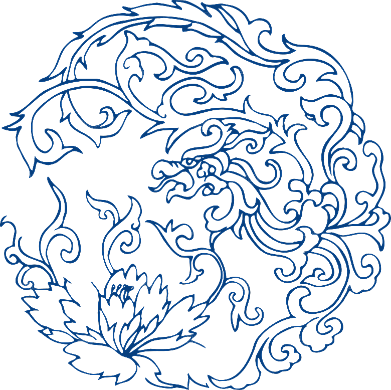 中式传统青花瓷花纹纹样图案