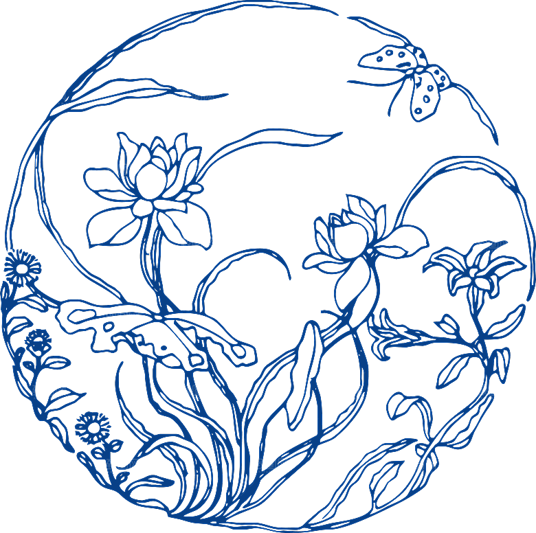中式传统青花瓷花纹纹样图案