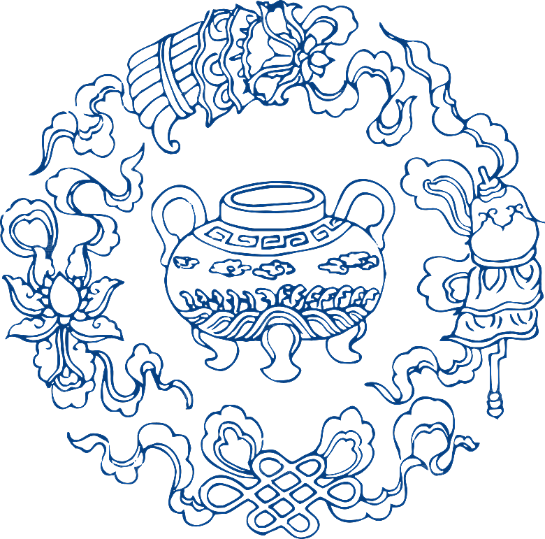 中式传统青花瓷花纹纹样图案