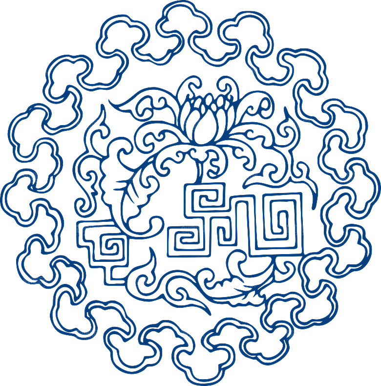 中式传统青花瓷花纹纹样图案