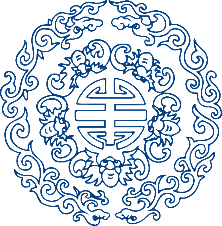 中式传统青花瓷花纹纹样图案