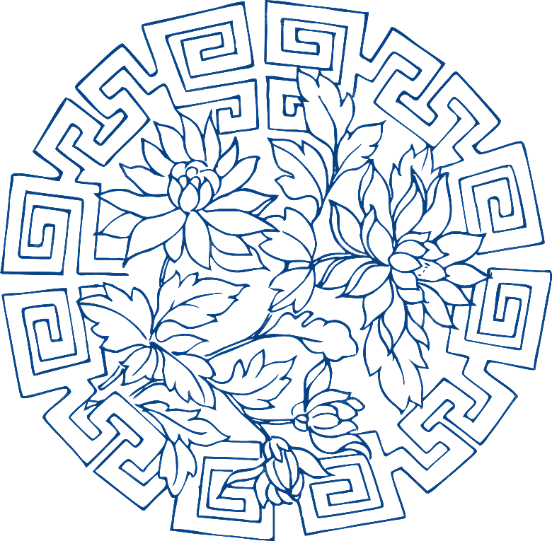 中式传统青花瓷花纹纹样图案