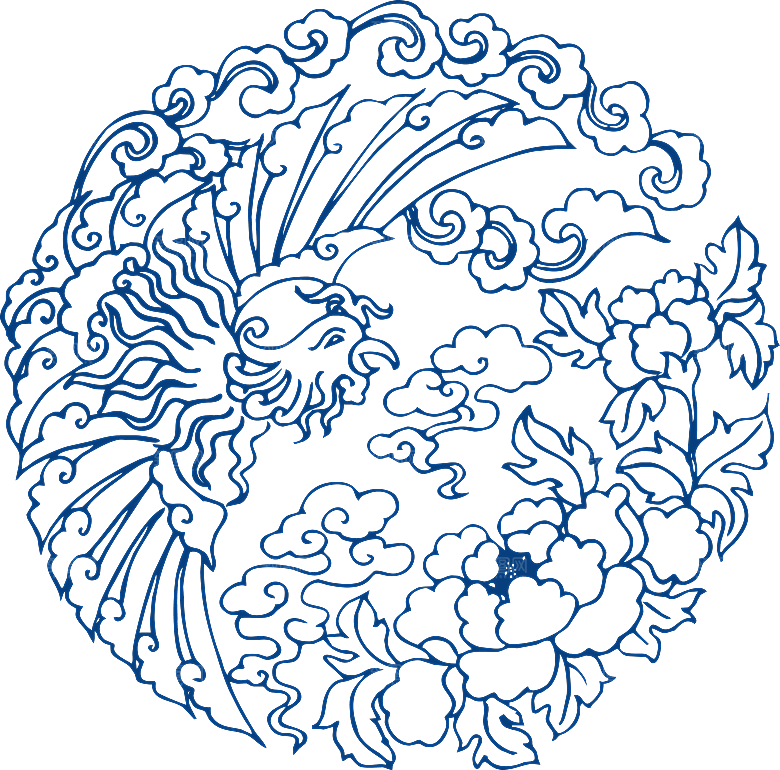 中式传统青花瓷花纹纹样图案