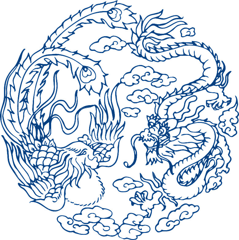 中式传统青花瓷花纹纹样图案