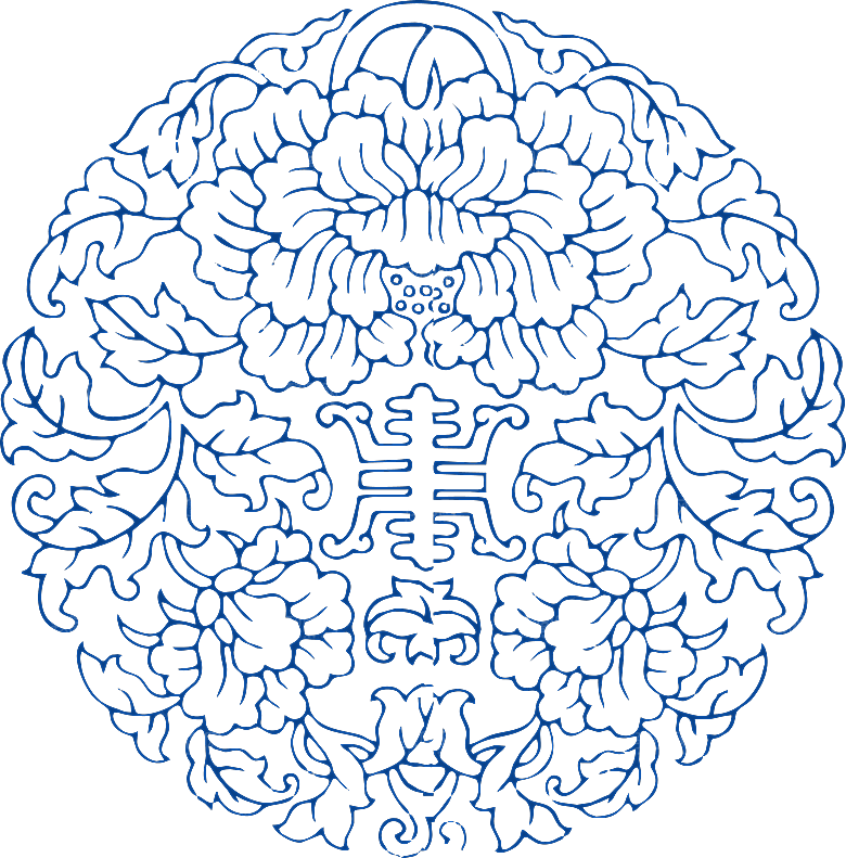中式传统青花瓷花纹纹样图案
