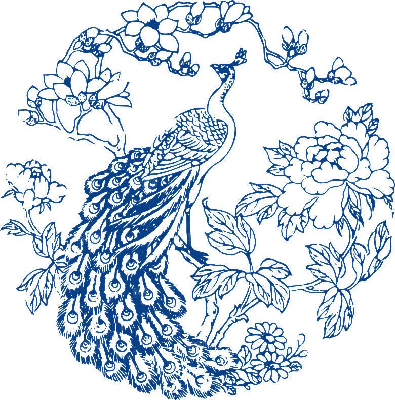 中式传统青花瓷花纹纹样图案