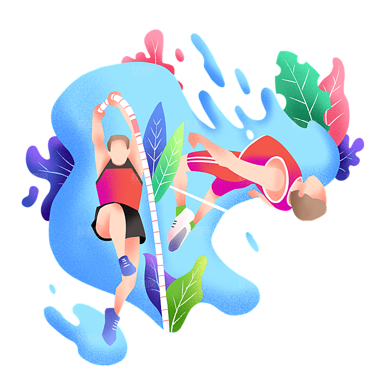 手绘户外插画免扣元素素材