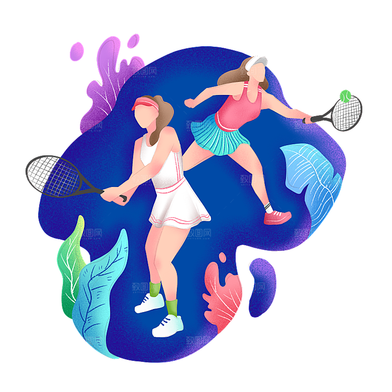 手绘户外插画免扣元素素材