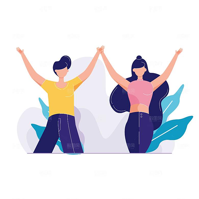 互联网扁平商务金融卡通人物办公场景插画