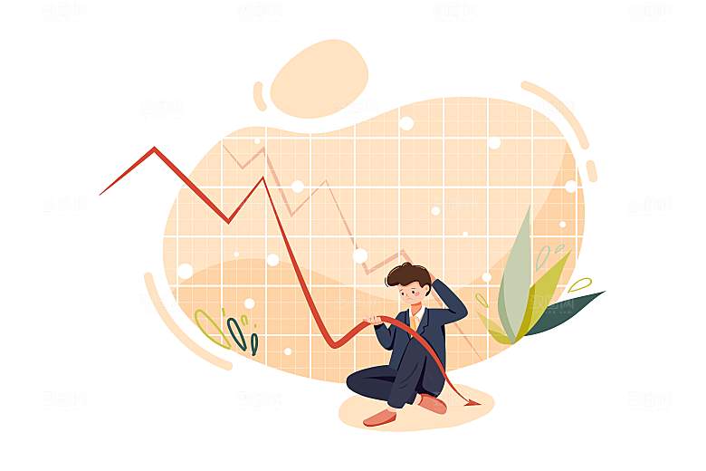 互联网扁平商务金融卡通人物办公场景插画
