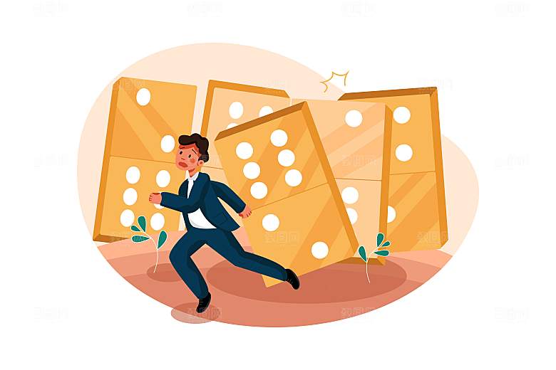 互联网扁平商务金融卡通人物办公场景插画