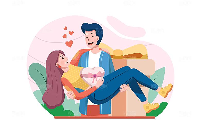 互联网扁平商务金融卡通人物办公场景插画