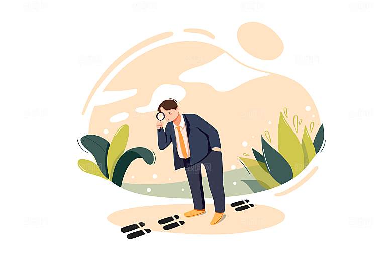 互联网扁平商务金融卡通人物办公场景插画