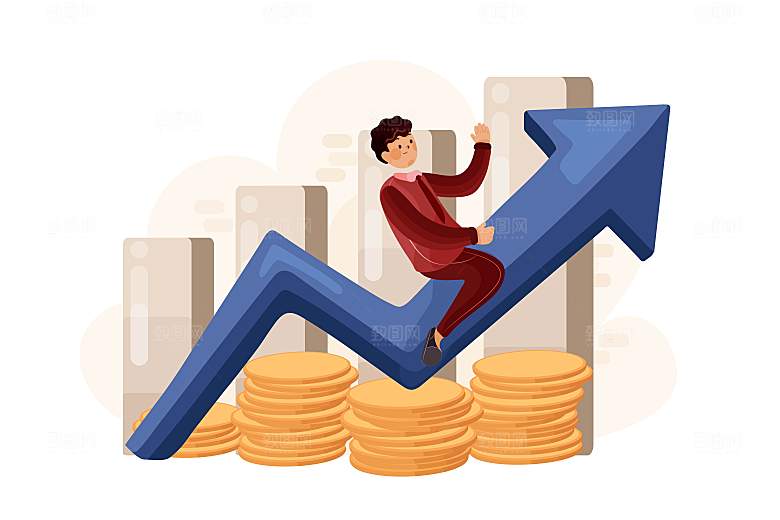 互联网扁平商务金融卡通人物办公场景插画