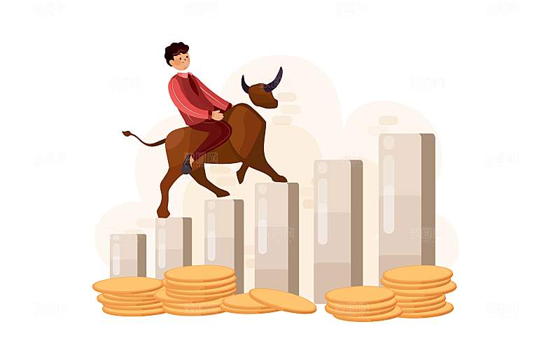 互联网扁平商务金融卡通人物办公场景插画