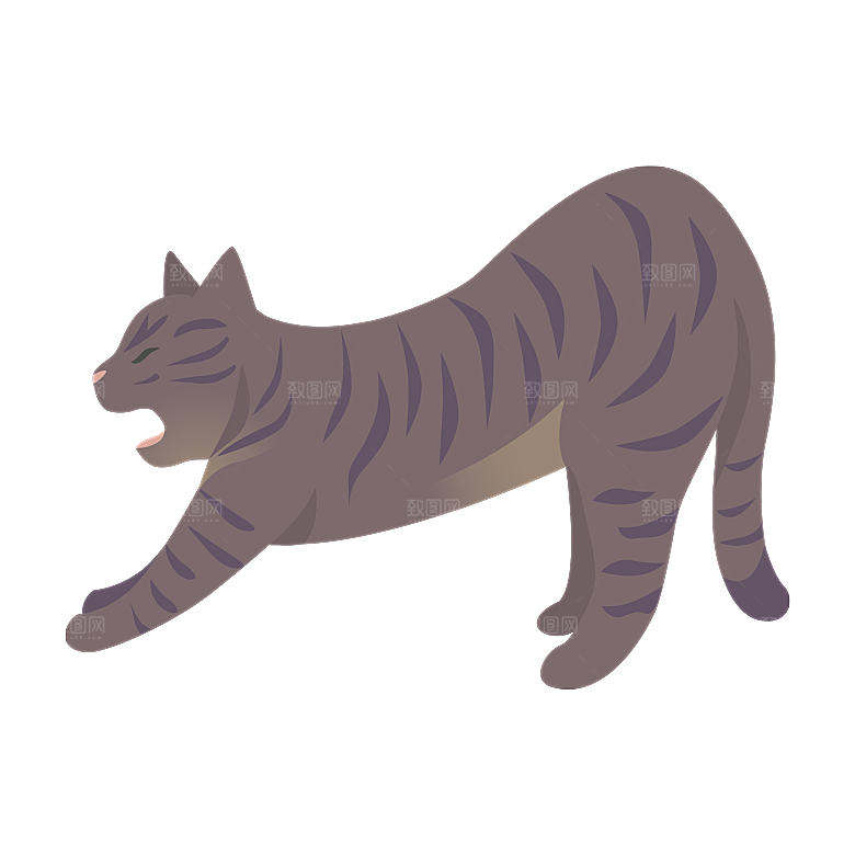 可爱卡通宠物猫咪插画手绘元素