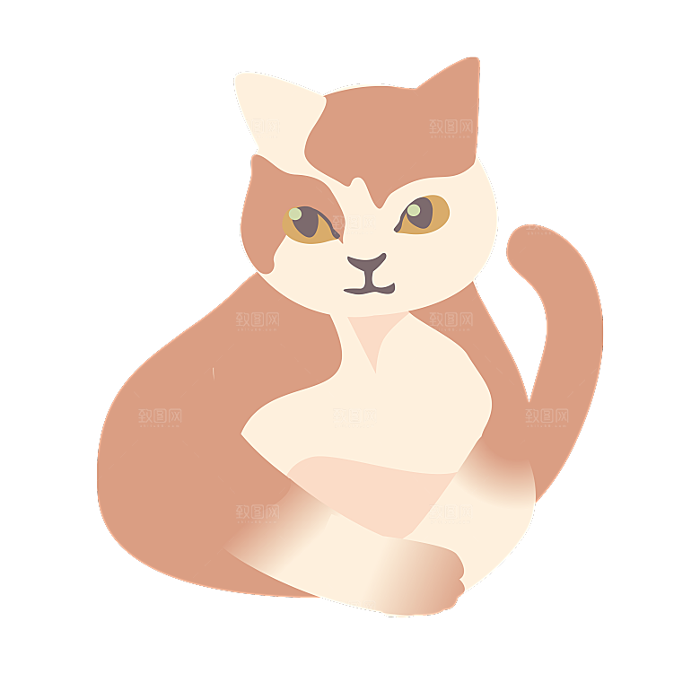 可爱卡通宠物猫咪插画手绘元素