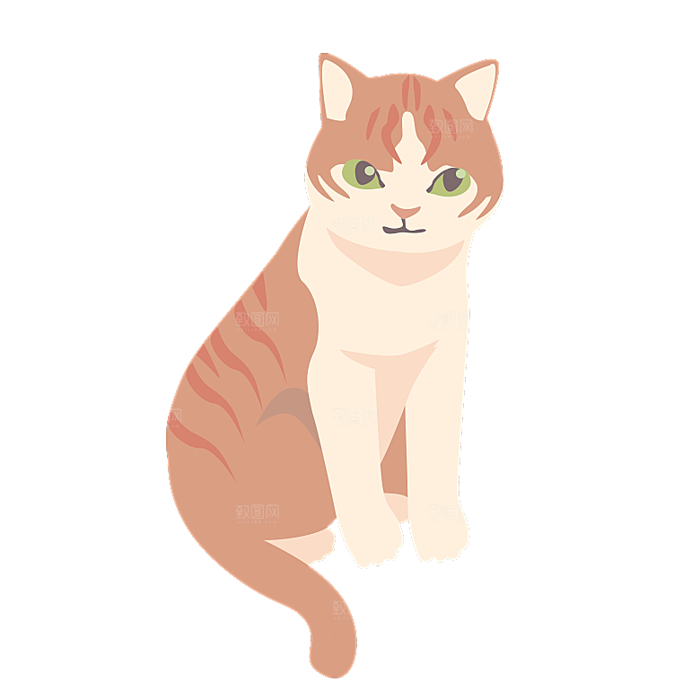可爱卡通宠物猫咪插画手绘元素