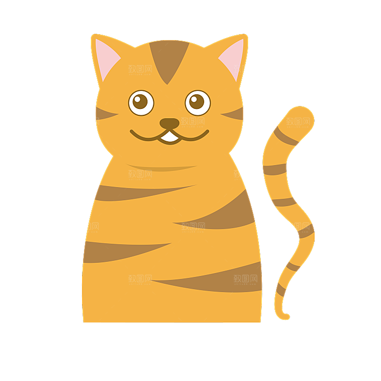 可爱卡通宠物猫咪插画手绘元素