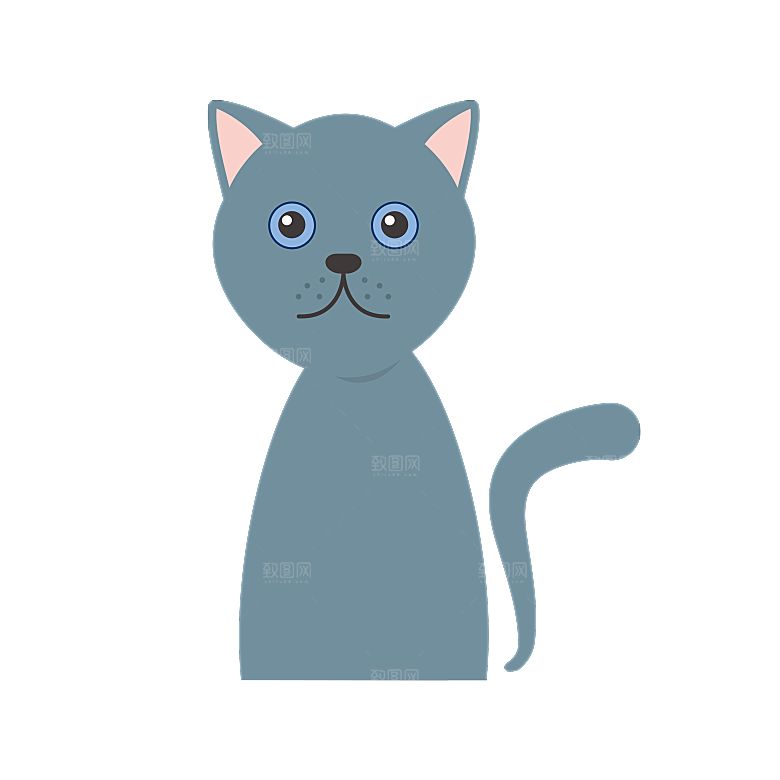 可爱卡通宠物猫咪插画手绘元素