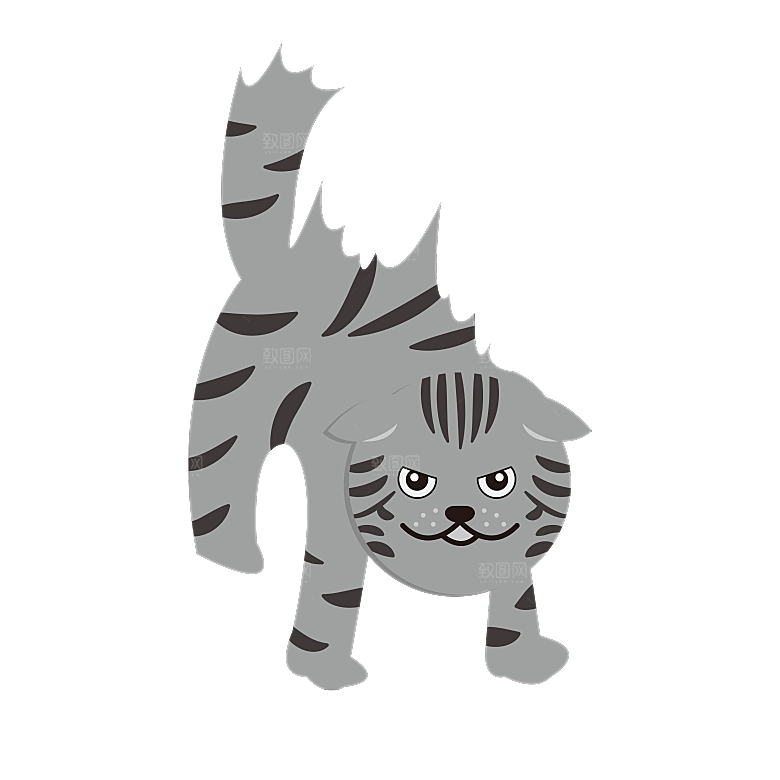 手绘动物猫贴图图案免扣素材