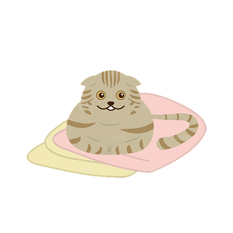 手绘动物猫贴图图案免扣素材