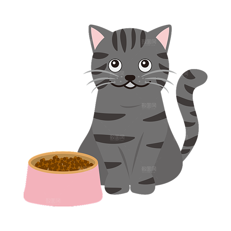 手绘动物猫贴图图案免扣素材
