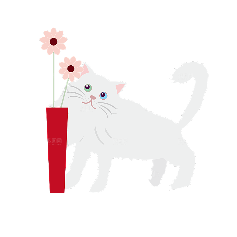 手绘动物猫贴图图案免扣素材