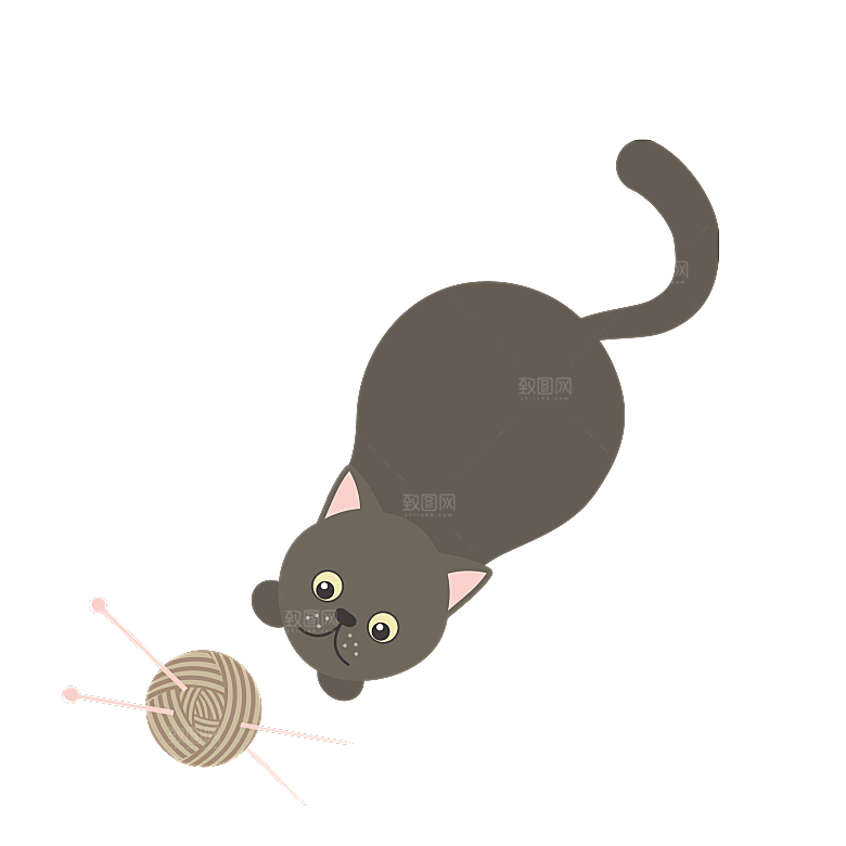 可爱卡通宠物猫咪插画手绘元素