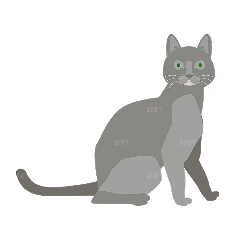 可爱卡通宠物猫咪插画手绘元素