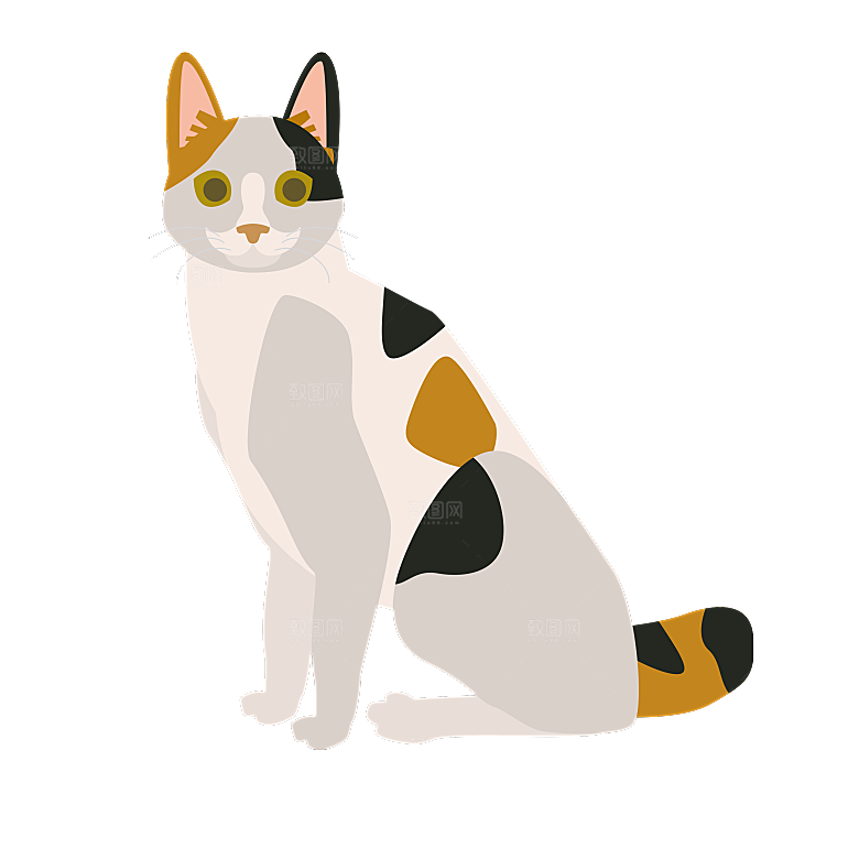 可爱卡通宠物猫咪插画手绘元素