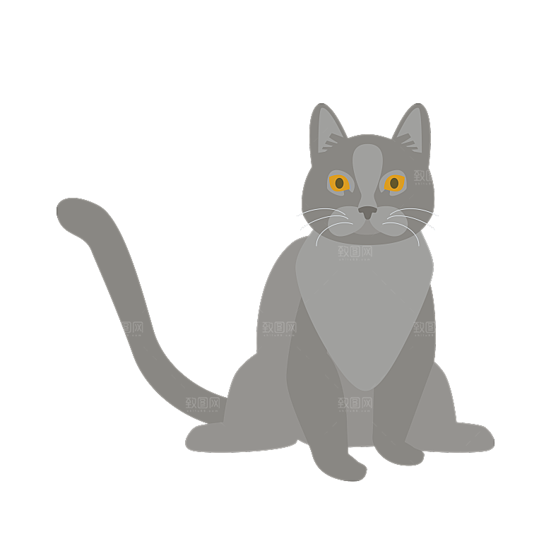 可爱卡通宠物猫咪插画手绘元素