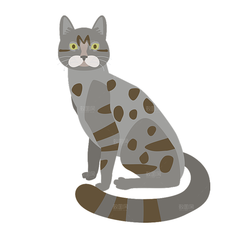 可爱卡通宠物猫咪插画手绘元素