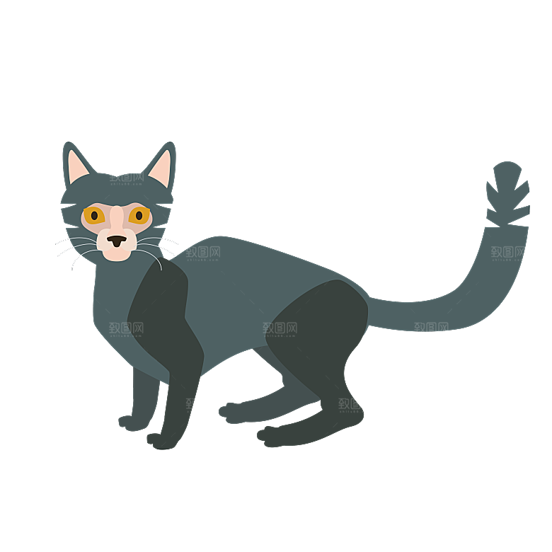 可爱卡通宠物猫咪插画手绘元素