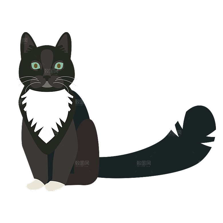 可爱卡通宠物猫咪插画手绘元素