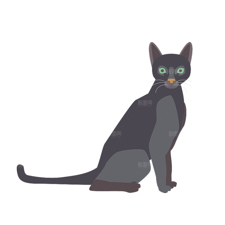 可爱卡通宠物猫咪插画手绘元素