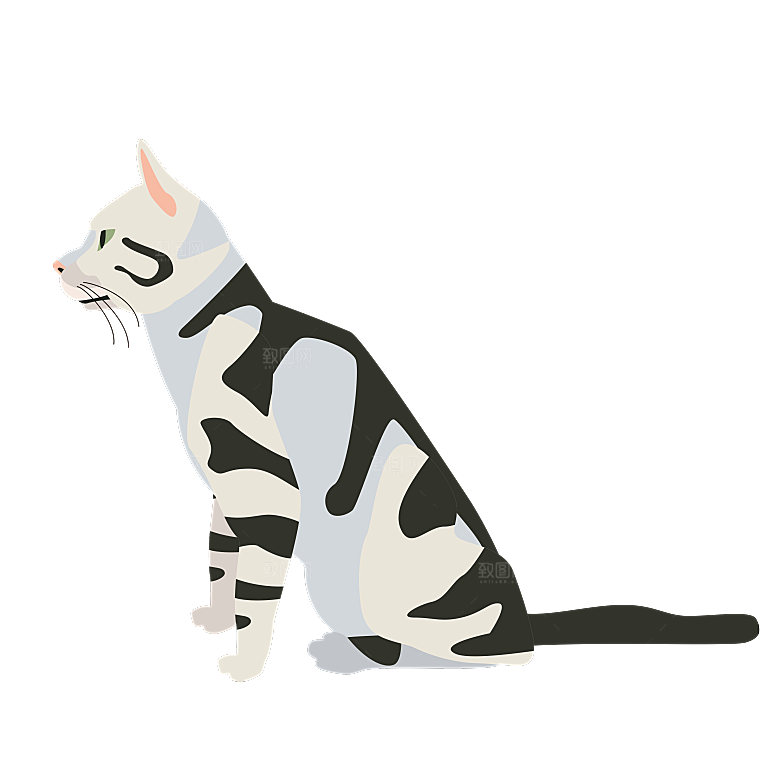 手绘动物猫贴图图案免扣素材