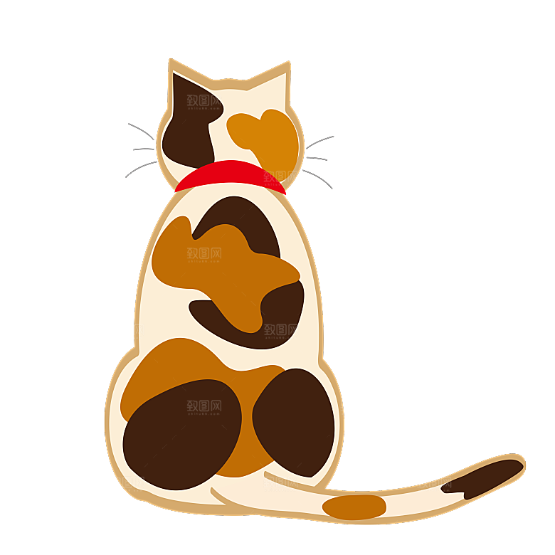 手绘动物猫贴图图案免扣素材