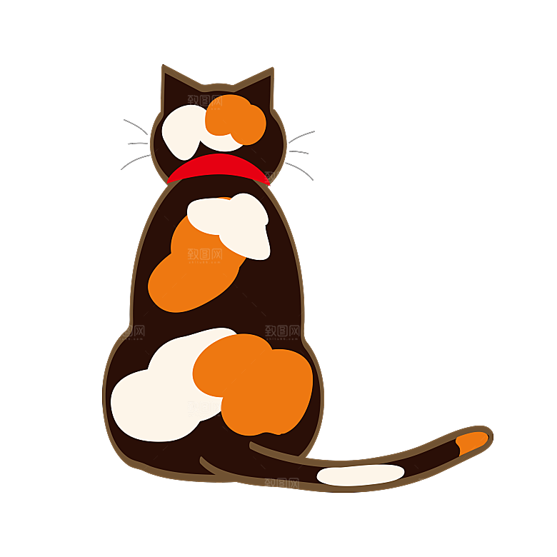 手绘动物猫贴图图案免扣素材