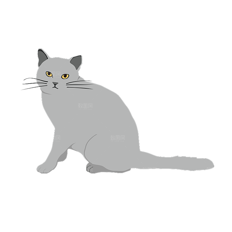 可爱卡通宠物猫咪插画手绘元素