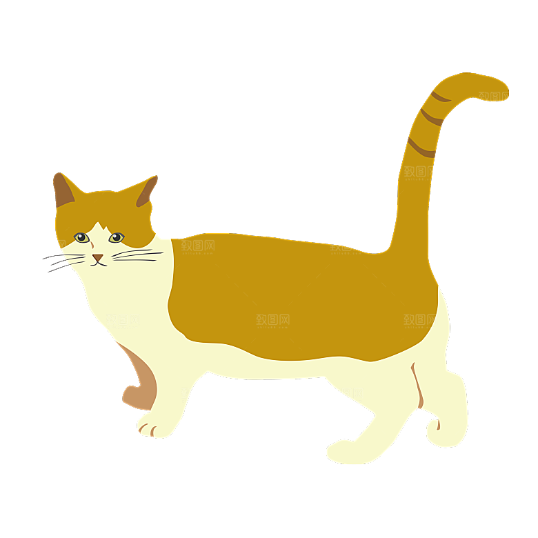 可爱卡通宠物猫咪插画手绘元素